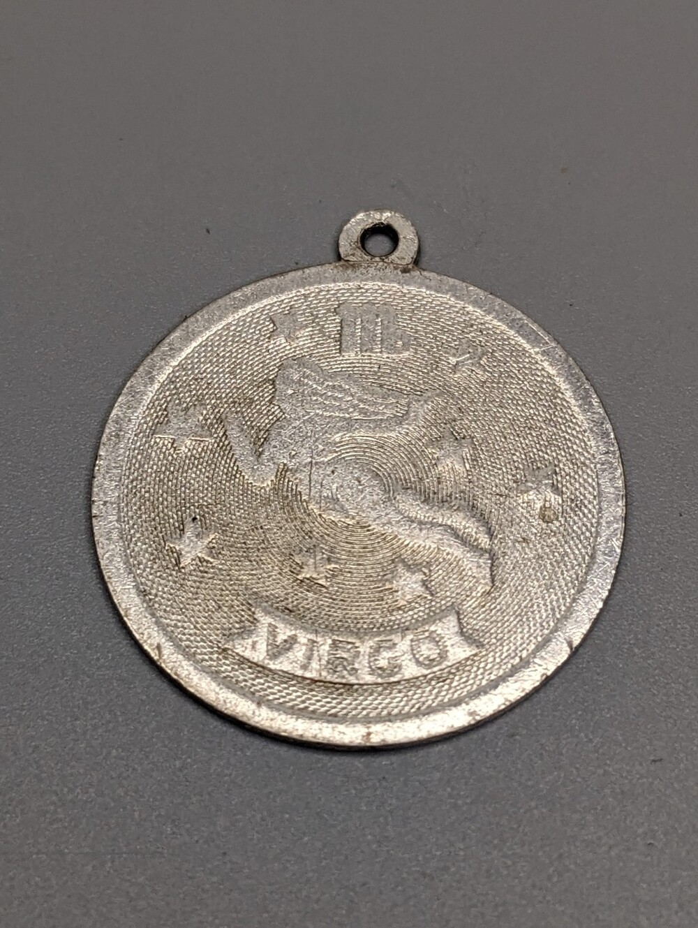 Vintage Sterling Silver Virgo Zodiac Pendant 1970s Astrology Charm
